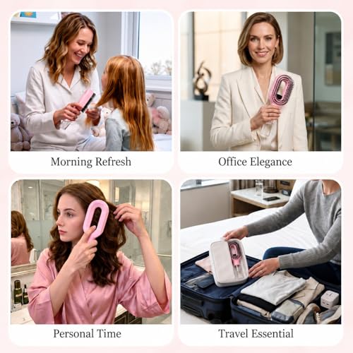 Hair Brush with Water Spray, 2-in-1 Misting Detangler for Wet Dry Curly Hair, Liquid Spraying Styling Tool with Refillable Bottle and Waterproof Storage Bag, Portable Travel Hairbrush Set