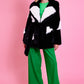 Black Eco Bamboo Faux Fur Coat with Love Heart Detailing
