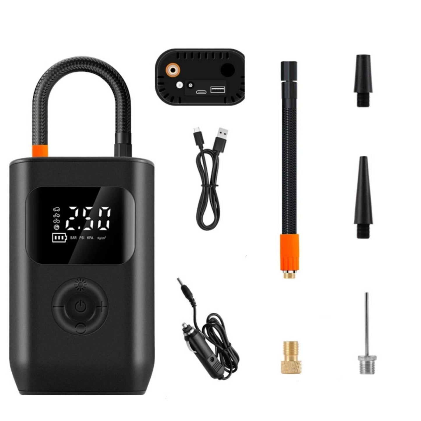 Tire Inflator with Gauge Electric Portable Tire Inflator for Drivers, Roadside Emergencies