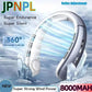 8000mAh USB Hanging Neck Fan Portable Bladeless Mini Rechargeable Mute LED Digital Display Electric Air Cooler Handheld
