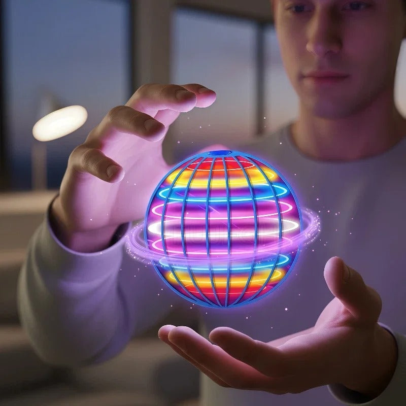 Flying Ball Children's Hand Controlled Color LED Cosmic Globe 360 ° Rotating Suspension Ball Suitable for Indoor and Outdoor Toy