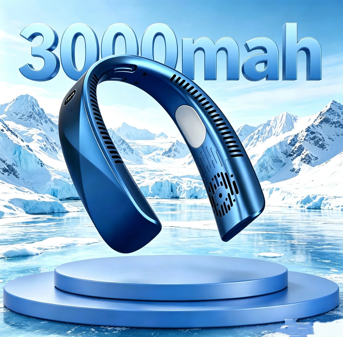 8000mAh USB Hanging Neck Fan Portable Bladeless Mini Rechargeable Mute LED Digital Display Electric Air Cooler Handheld