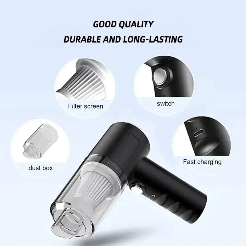 Strong Suction Portable Handheld Cordless Mini Car Vacuum USB Charging Multipurpose Cleaner For Car Home Office Sofa Pet Hair