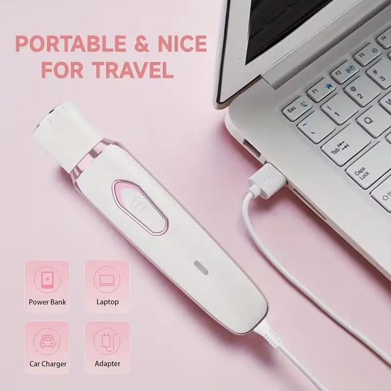 4-in-1 Rechargeable Electric Lady Shaver Set - Portable 500mAh Wet & Dry Painless Trimmer for Face, Nose, Legs & Underarms