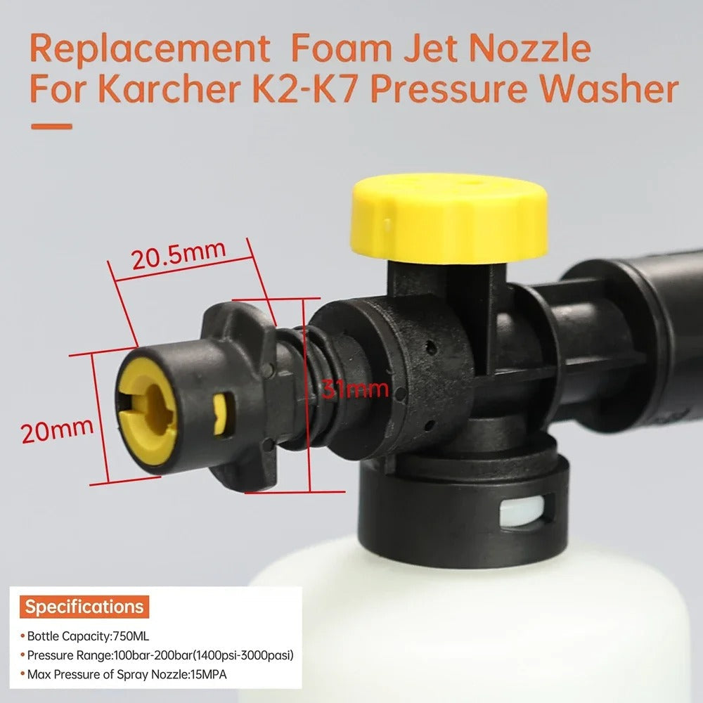 Foam Cannon for Karcher K2 K3 K4 K5 K6 K7 Adjustable Snow Cannon Foam Lance Kit Pressure Washer Nozzle Car Wash Gun