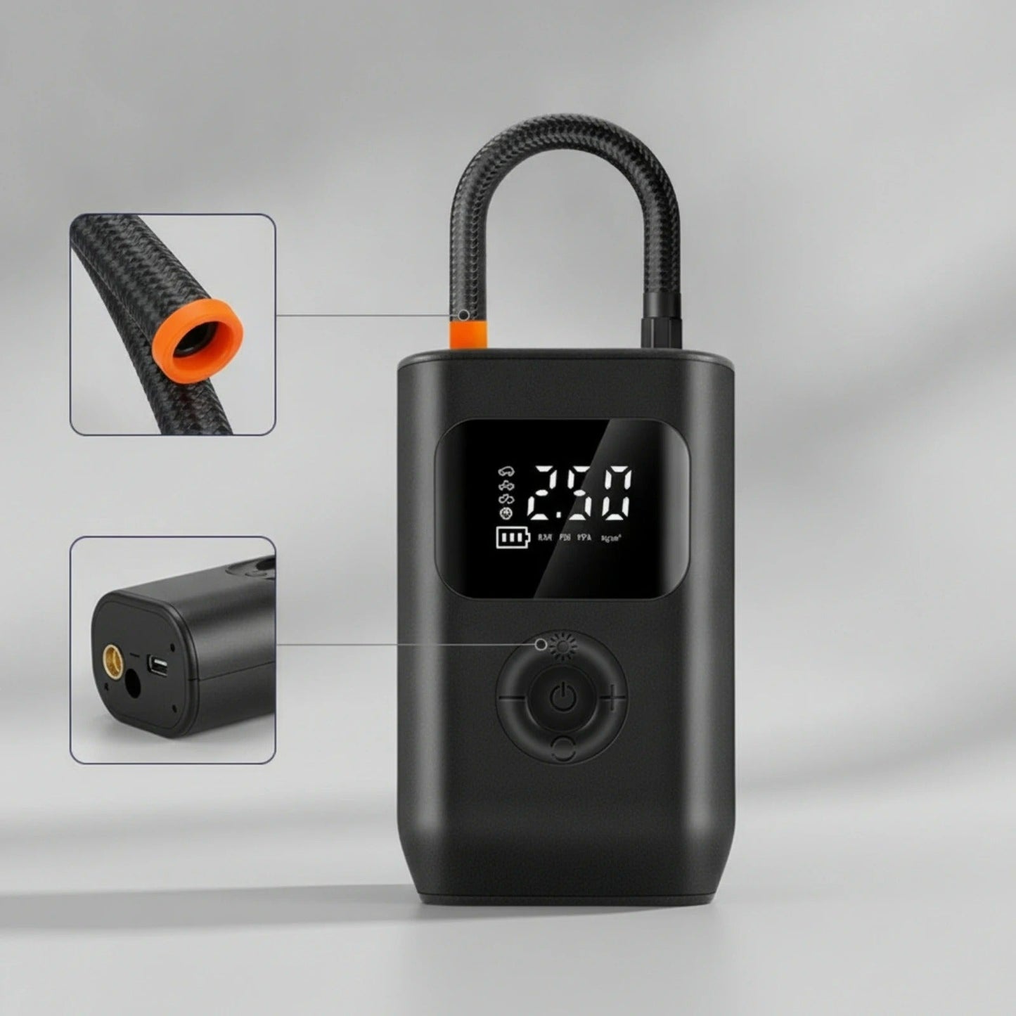 Tire Inflator with Gauge Electric Portable Tire Inflator for Drivers, Roadside Emergencies