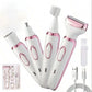 4-in-1 Rechargeable Electric Lady Shaver Set - Portable 500mAh Wet & Dry Painless Trimmer for Face, Nose, Legs & Underarms