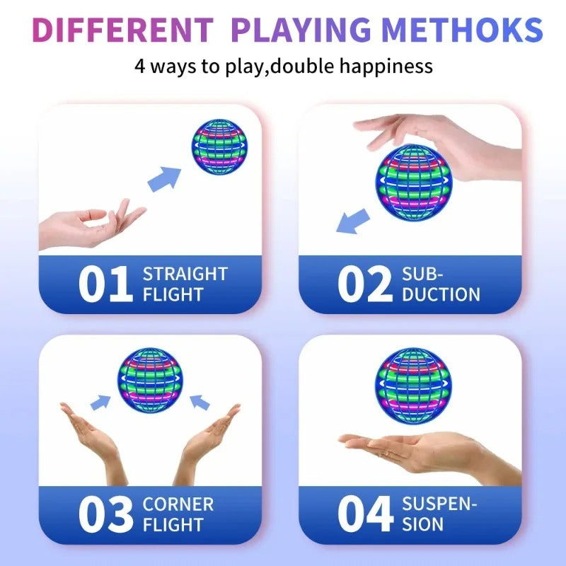 Magic Flying Ball LED Hover Spinner Hand Controlled Boomerang Toy Gift Kids