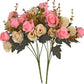 Artificial Flowers Silk Rose Wedding Home Festival Room Decoration Bride Bouquet Diy Scrapbooking Garland Wall Photography Props