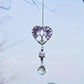 1pc Rainbow Crystal Sun Catcher, Tree Of Life Suncatchers Heart Shaped Hanging Ornament Chakra Stones Window Crystal Ball Prism